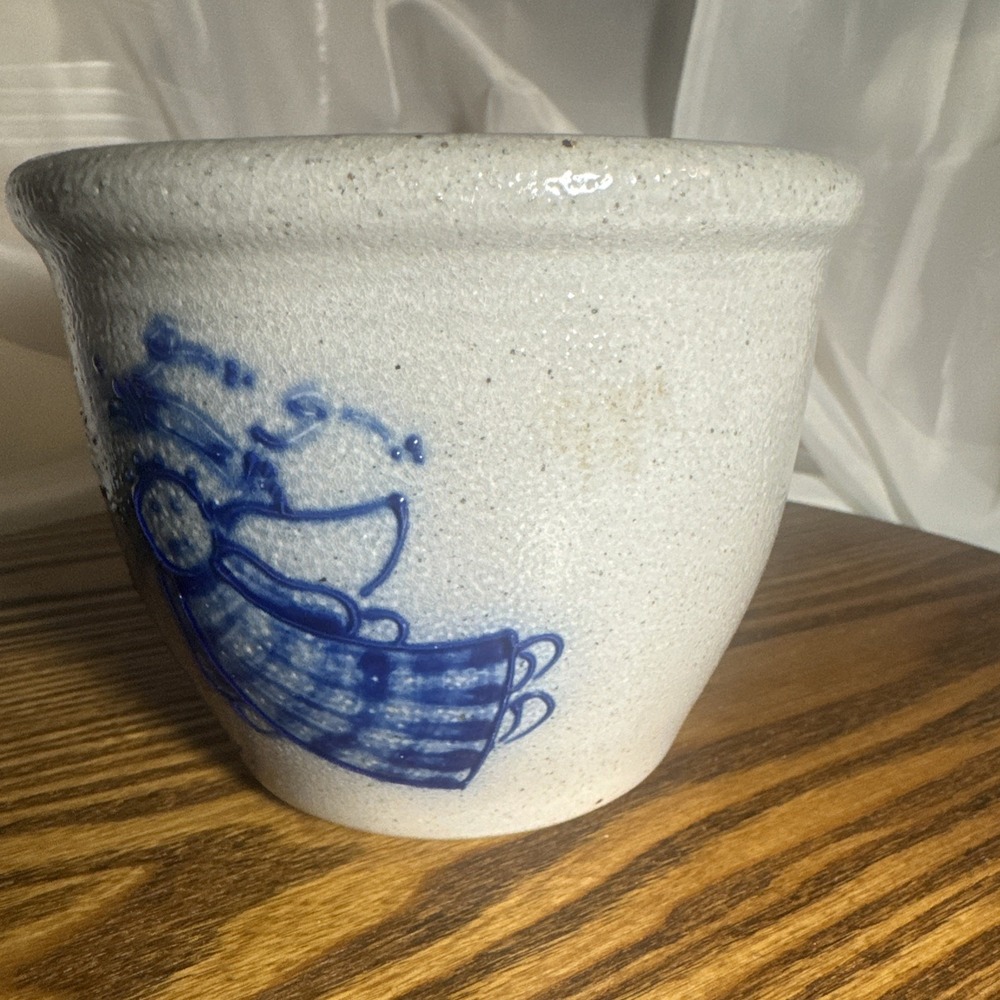 1995 Eldreth Salt Glaze Angel Crock Planter Pot - Picture 5 of 10